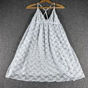 APT. 9 White Lace Babydoll Lingerie Size XL Sheer Nightgown Nightie Intimated